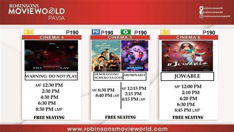 robinsons pavia cinema|Robinsons Place Pavia Movie Schedule .